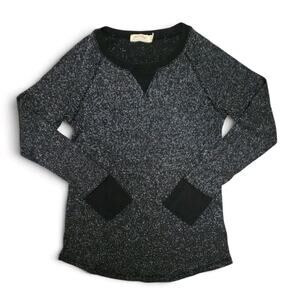 Faded Glory Women's Black Long-Sleeve Top Size Medium Glitter Sparkling Thermal
